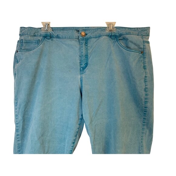 Lane Bryant Plus Size 22 Sky Blue Stretch Capri Jeans Stretch Comfort 9082 - Picture 3 of 9